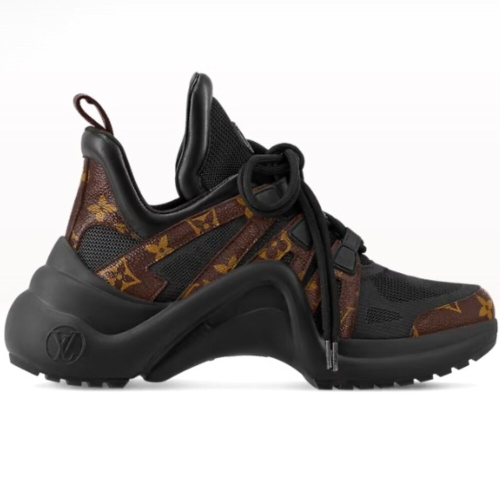 Louis Vuitton Black/Brown Mesh And Monogram Canvas Archlight Low Top Sneakers